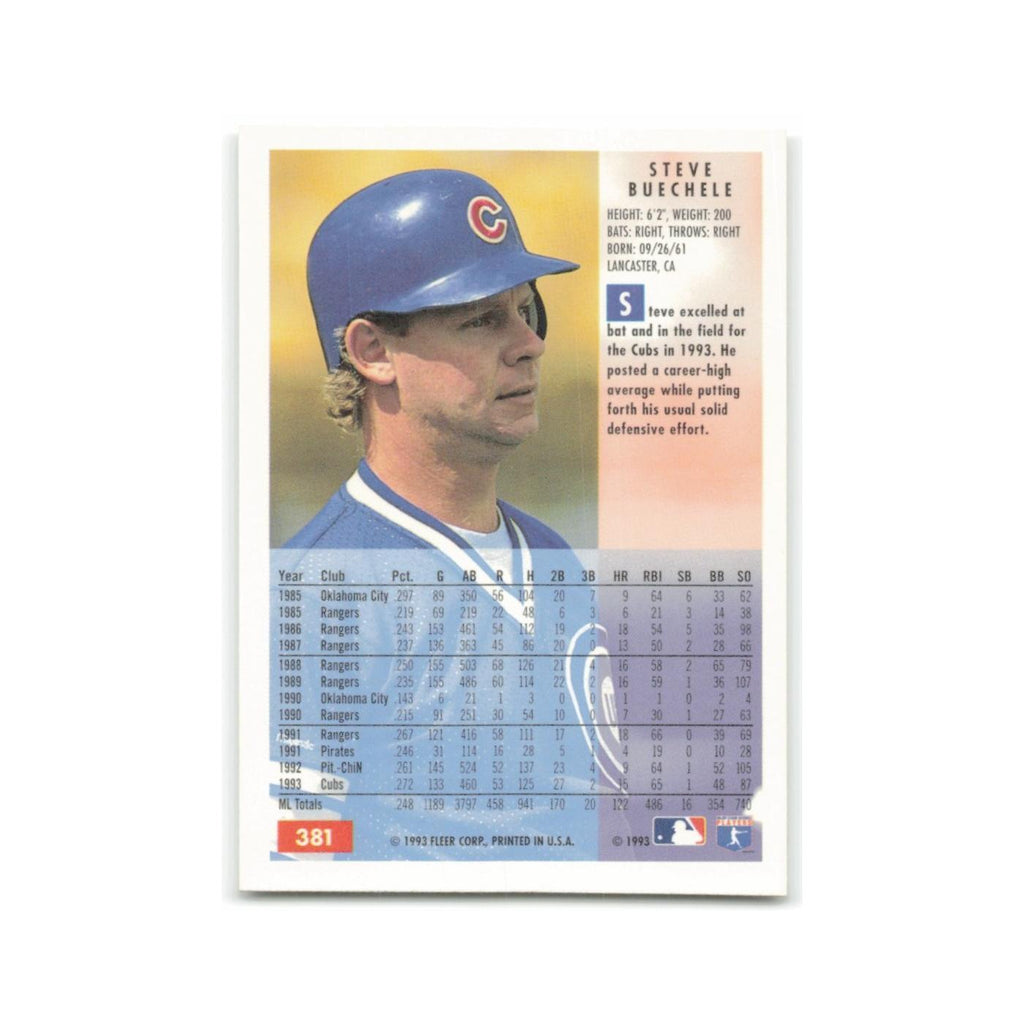 Steve Buechele 1994 Fleer #381 Chicago Cubs Baseball Card NM