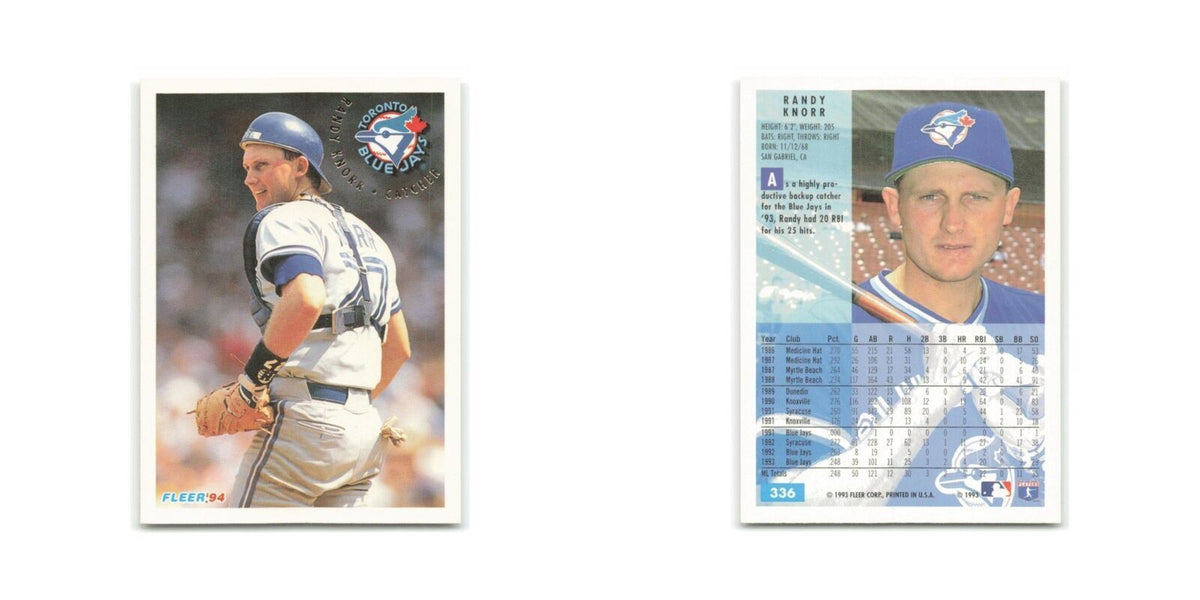 Randy Knorr 1994 Fleer #336 Toronto Blue Jays Baseball Card NM