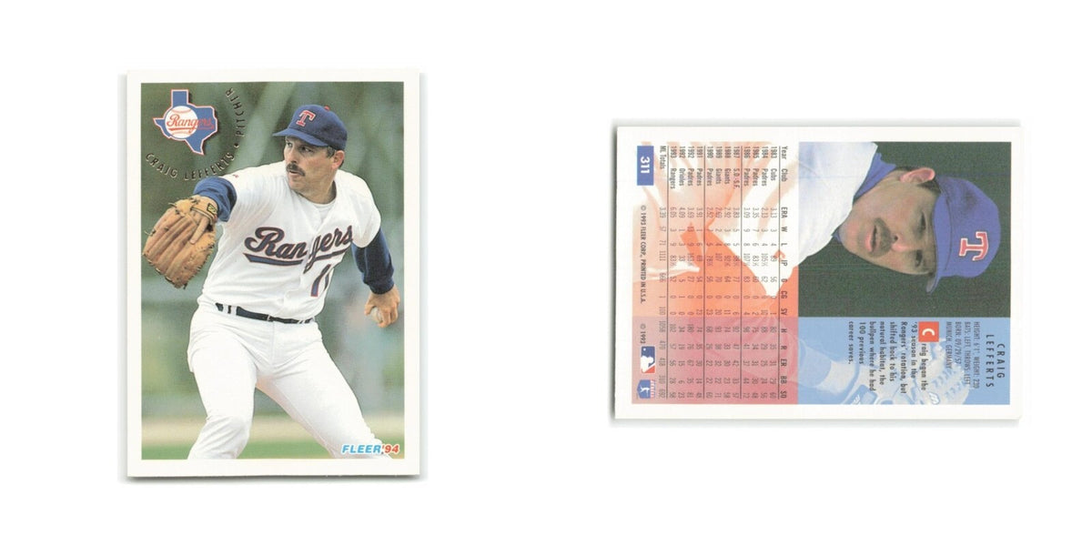 Craig Lefferts 1994 Fleer #311 Texas Rangers Baseball Card NM