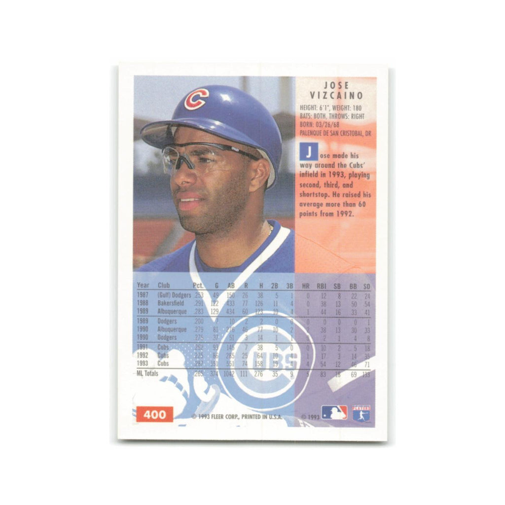 Jose Vizcaino 1994 Fleer #400 Chicago Cubs Baseball Card NM