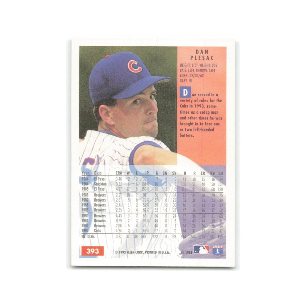 Dan Plesac 1994 Fleer #393 Chicago Cubs Baseball Card NM