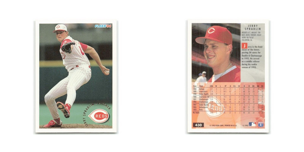Jerry Spradlin Rookie 1994 Fleer #430 Cincinnati Reds Baseball Card NM