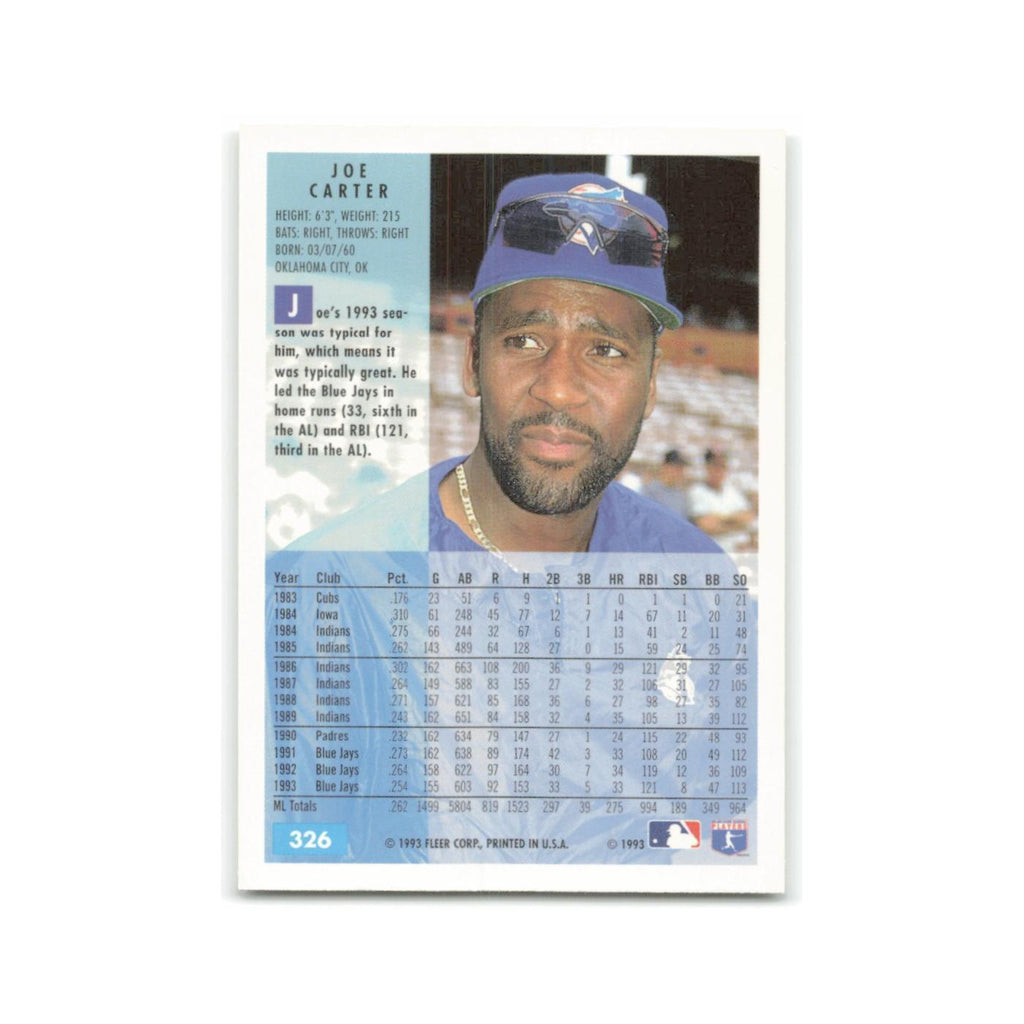 Joe Carter 1994 Fleer #326 Toronto Blue Jays Baseball Card NM