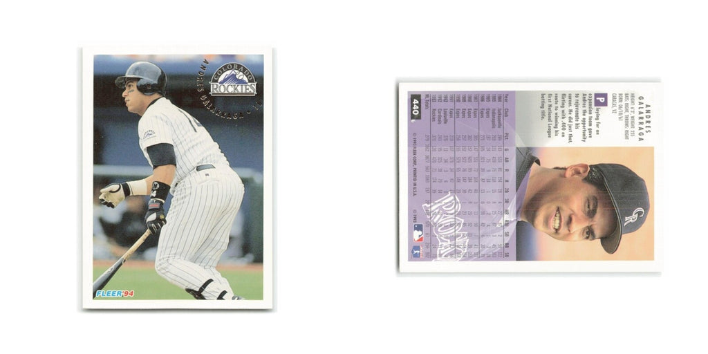 Andres Galarraga 1994 Fleer #440 Colorado Rockies Baseball Card NM