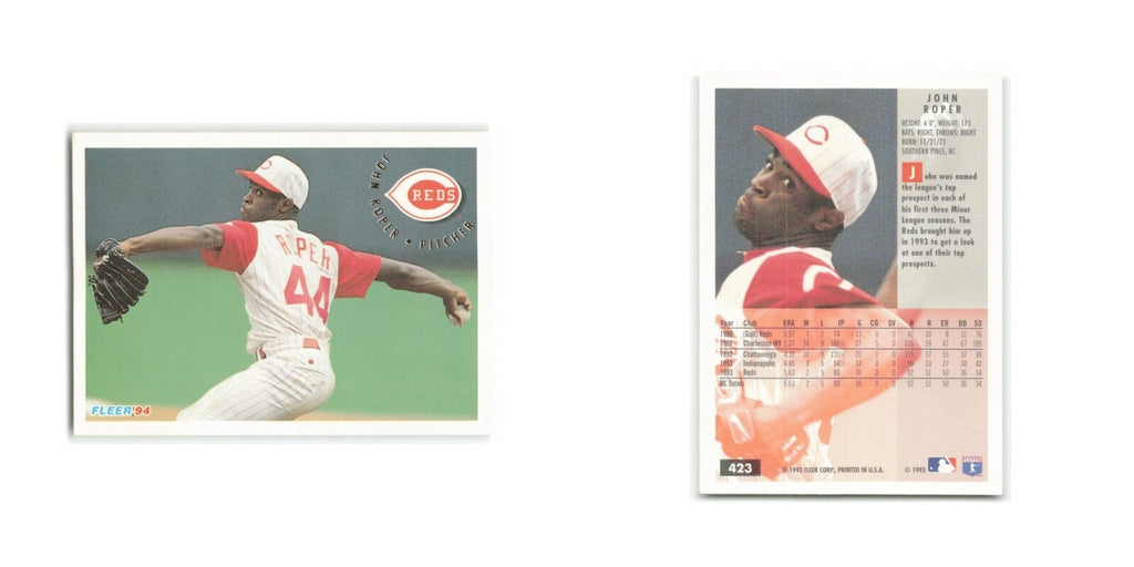 John Roper 1994 Fleer #423 Cincinnati Reds Baseball Card NM