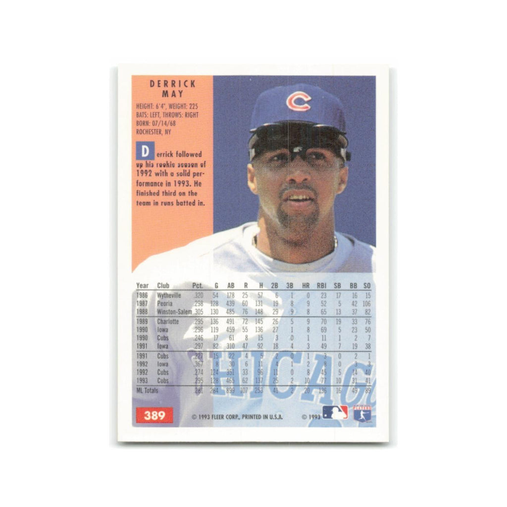 Derrick May 1994 Fleer #389 Chicago Cubs Baseball Card NM