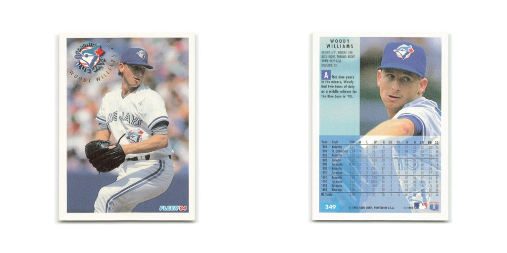 Woody Williams 1994 Fleer #349 Toronto Blue Jays Baseball Card NM
