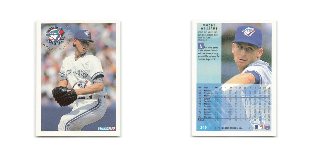 Woody Williams 1994 Fleer #349 Toronto Blue Jays Baseball Card NM