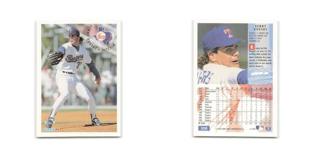 Kenny Rogers 1994 Fleer #320 Texas Rangers Baseball Card NM
