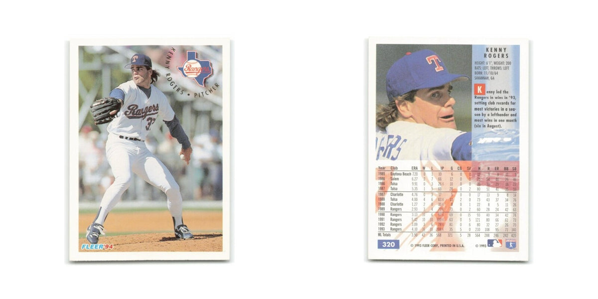 Kenny Rogers 1994 Fleer #320 Texas Rangers Baseball Card NM