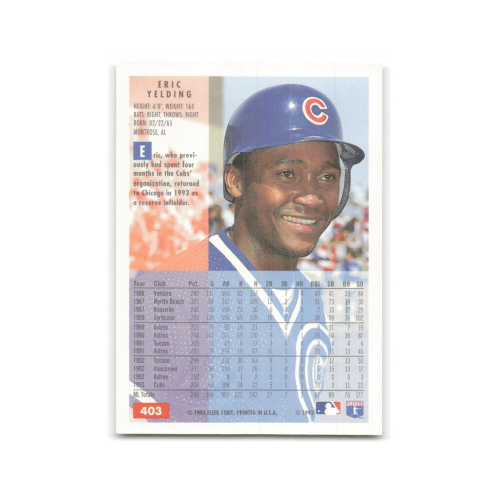 Eric Yelding 1994 Fleer #403 Chicago Cubs Baseball Card NM