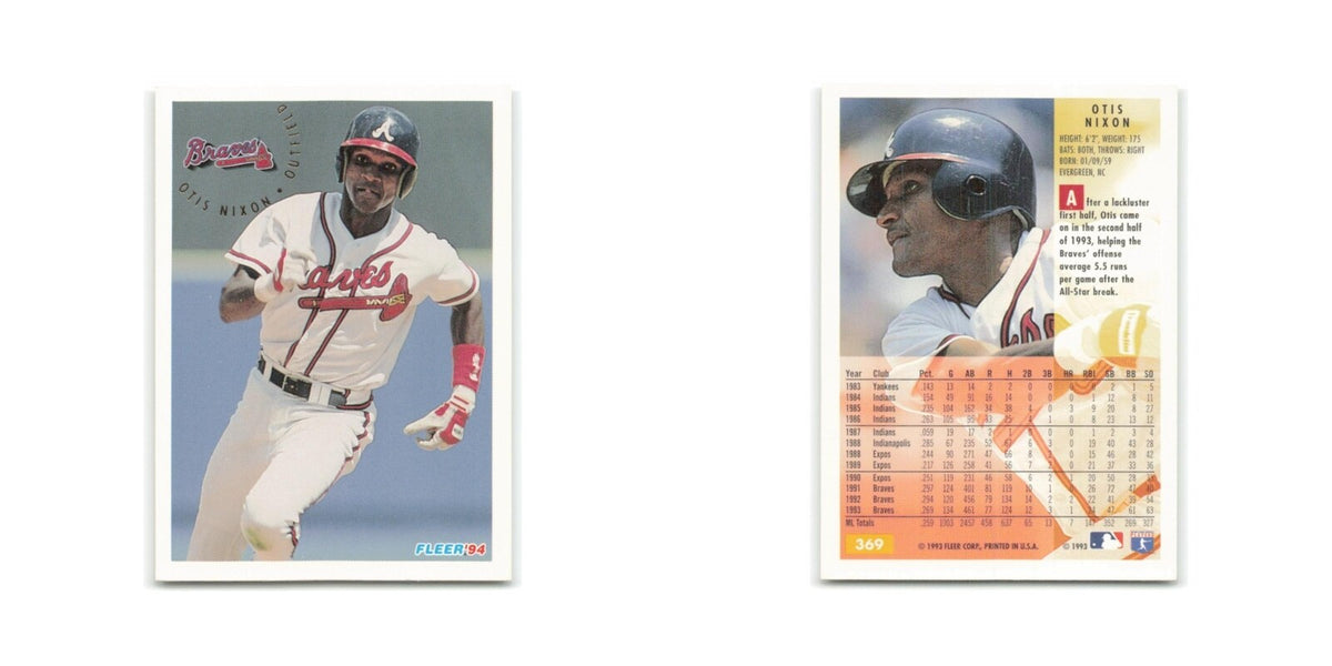 Otis Nixon 1994 Fleer #369 Atlanta Braves Baseball Card NM
