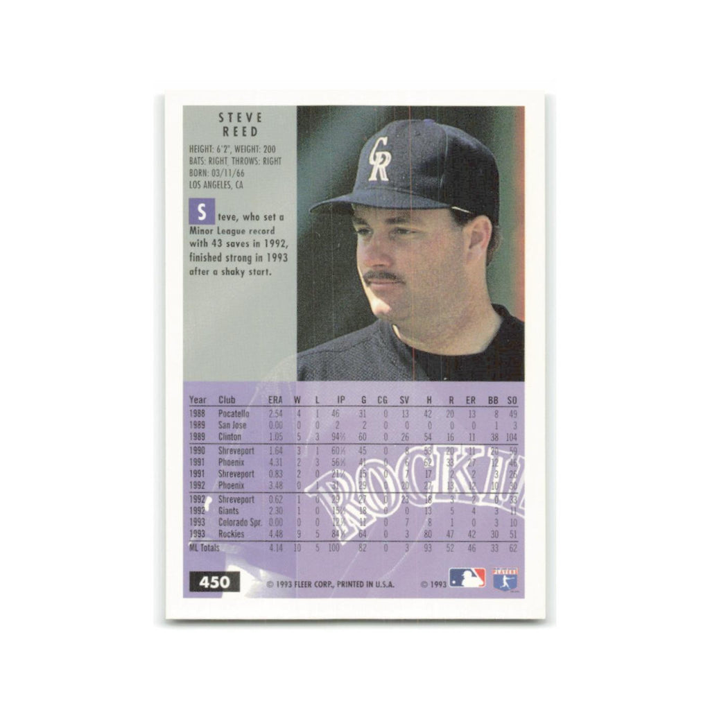 Steve Reed Rookie 1994 Fleer #450 Colorado Rockies Baseball Card NM