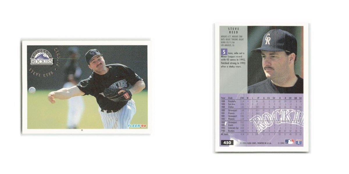 Steve Reed Rookie 1994 Fleer #450 Colorado Rockies Baseball Card NM