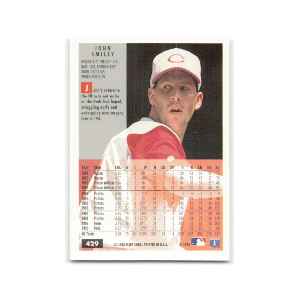 John Smiley 1994 Fleer #429 Cincinnati Reds Baseball Card NM