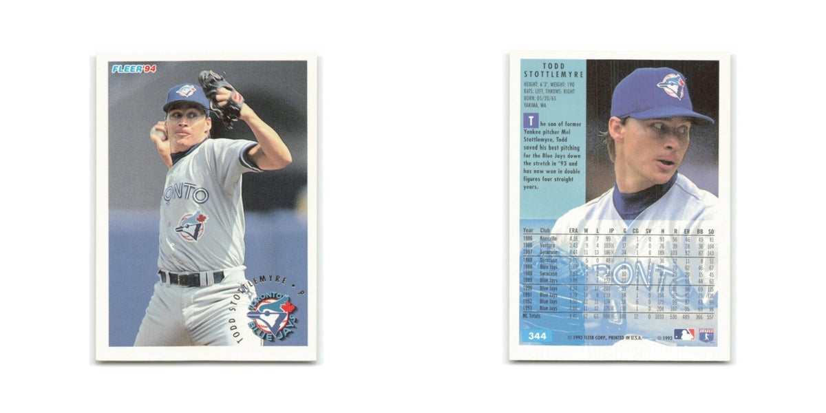 Todd Stottlemyre 1994 Fleer #344 Toronto Blue Jays Baseball Card NM