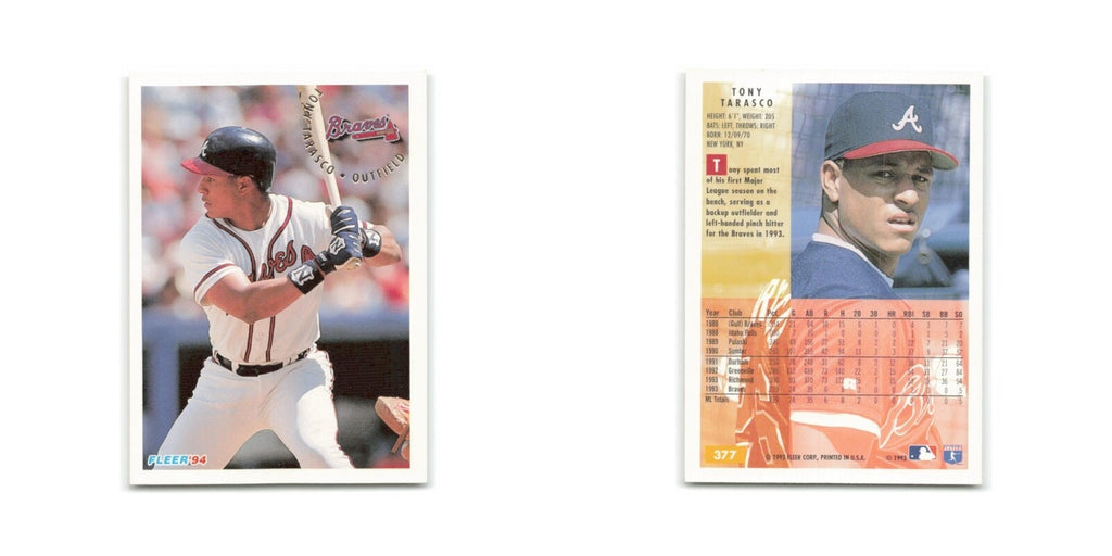 Tony Tarasco 1994 Fleer #377 Atlanta Braves Baseball Card NM