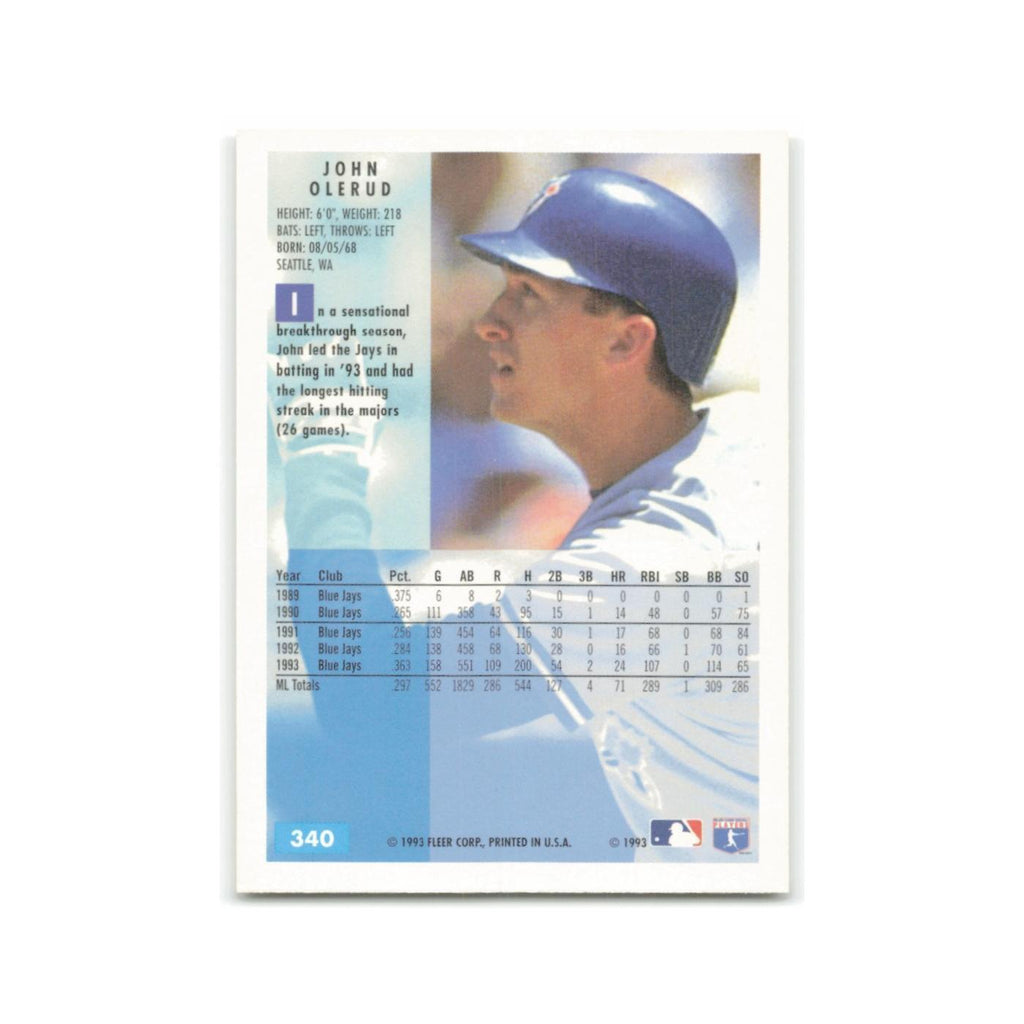 John Olerud 1994 Fleer #340 Toronto Blue Jays Baseball Card NM