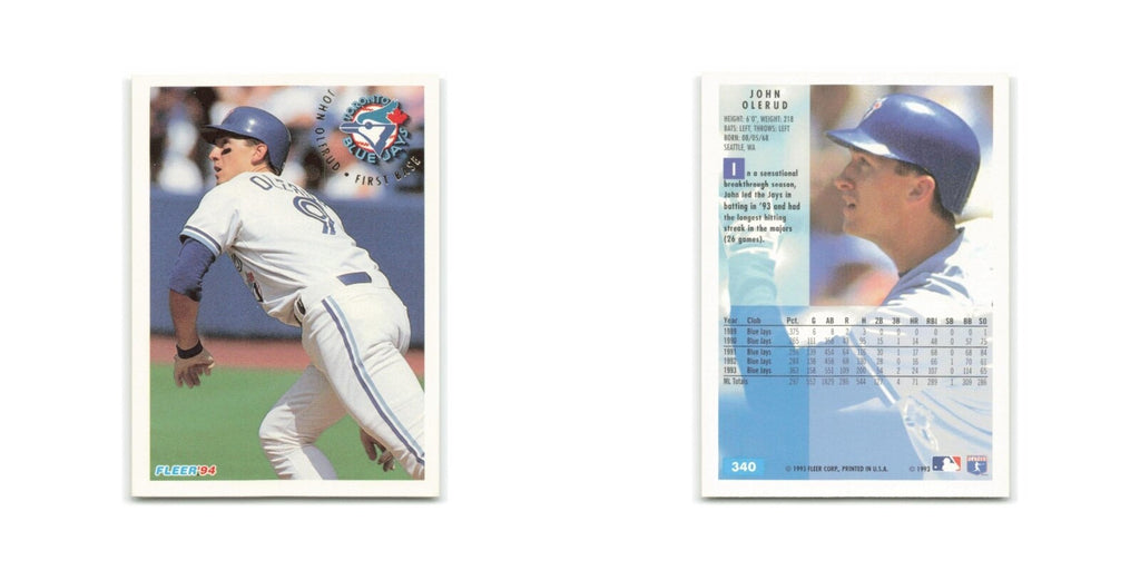 John Olerud 1994 Fleer #340 Toronto Blue Jays Baseball Card NM