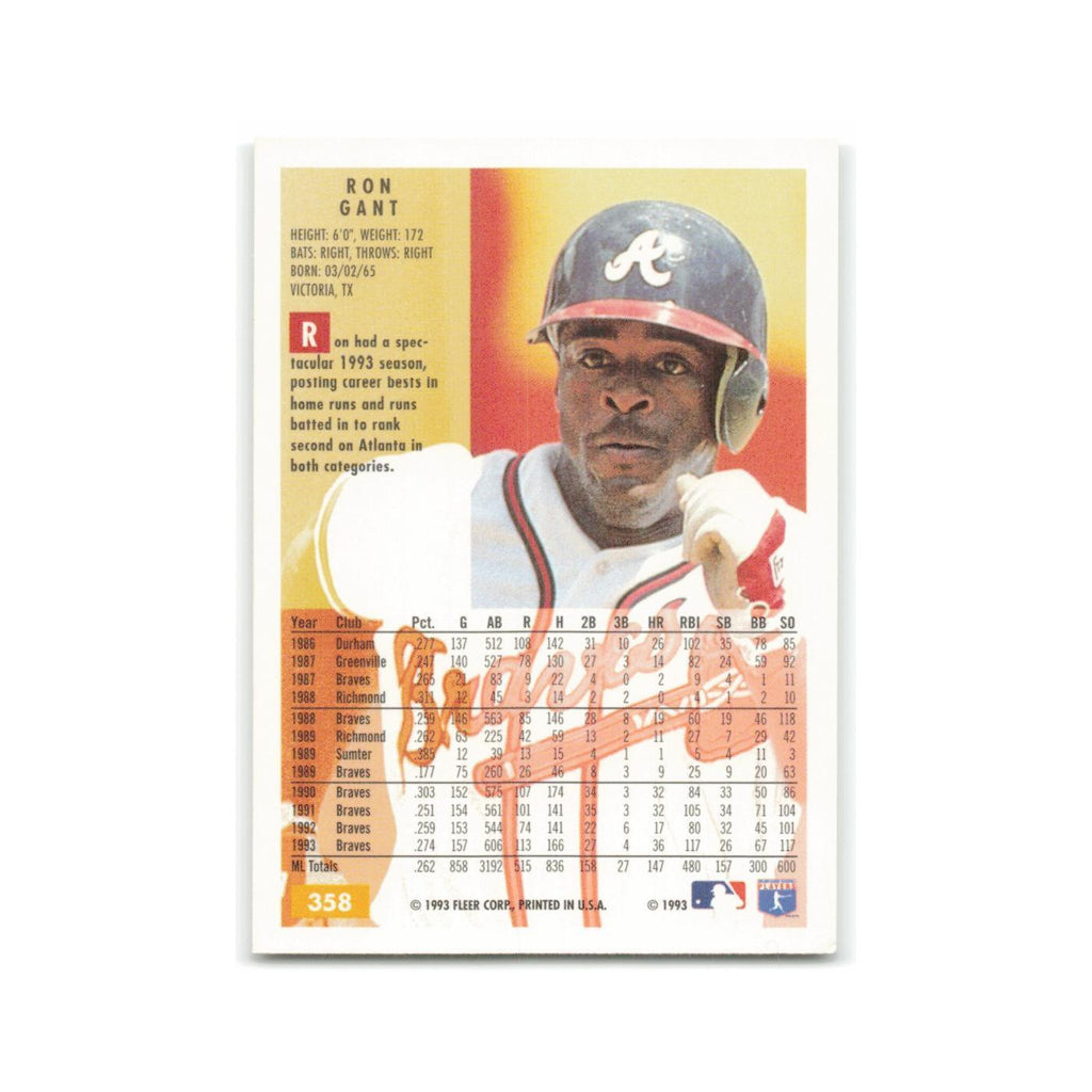 Ron Gant 1994 Fleer #358 Atlanta Braves Baseball Card NM