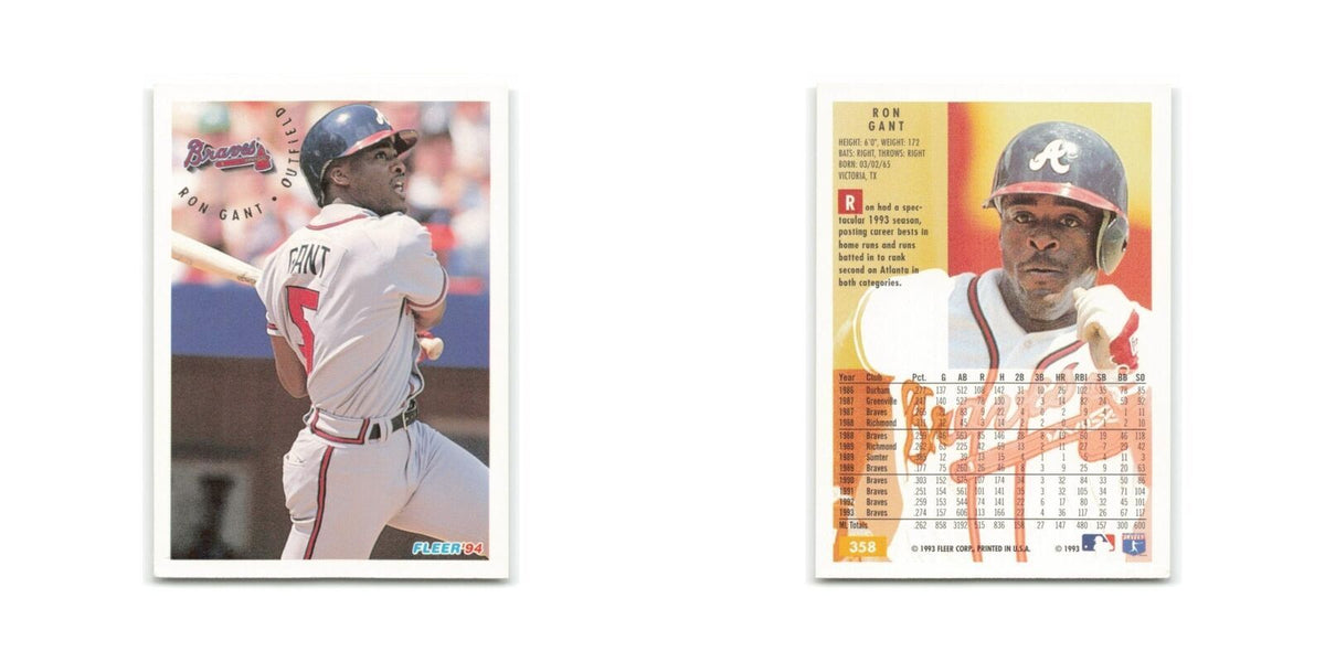 Ron Gant 1994 Fleer #358 Atlanta Braves Baseball Card NM