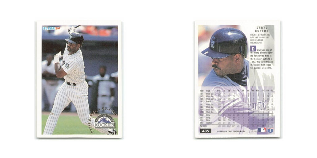 Daryl Boston 1994 Fleer #435 Colorado Rockies Baseball Card NM