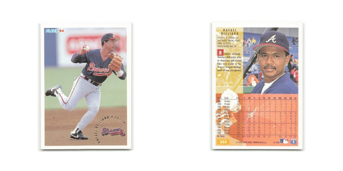 Rafael Belliard 1994 Fleer #352 Atlanta Braves Baseball Card NM