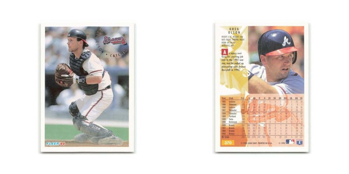 Greg Olson 1994 Fleer #370 Atlanta Braves Baseball Card NM