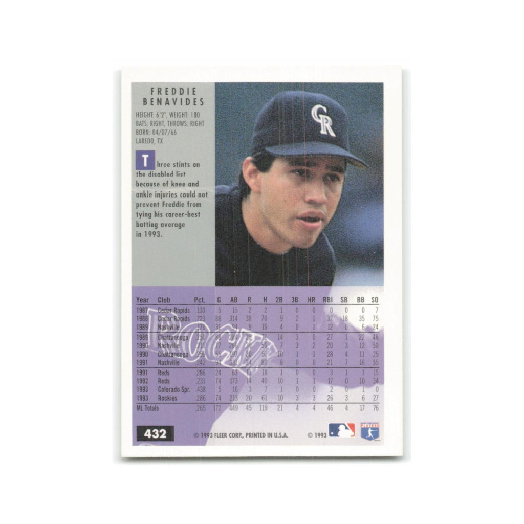 Freddie Benavides 1994 Fleer #432 Colorado Rockies Baseball Card NM