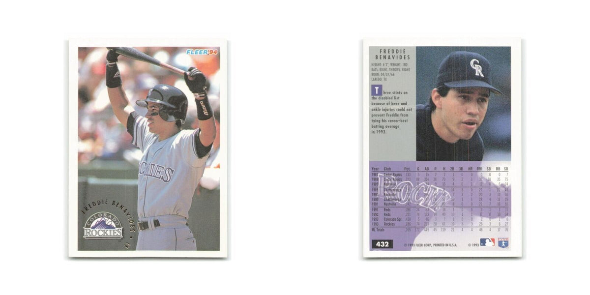 Freddie Benavides 1994 Fleer #432 Colorado Rockies Baseball Card NM