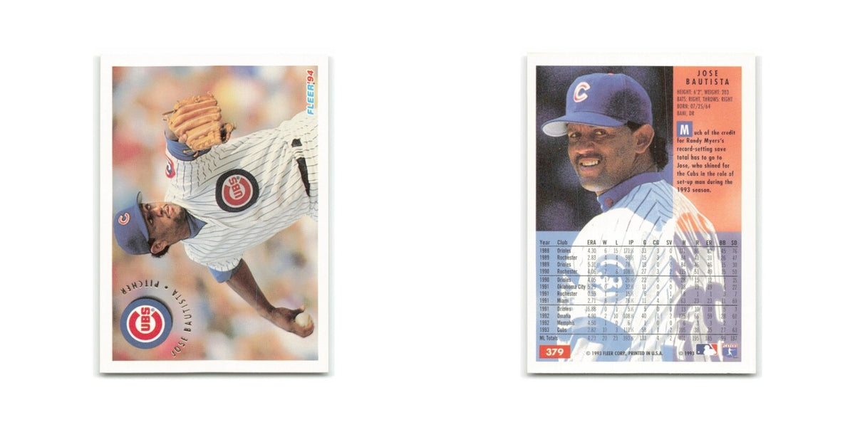 Jose Bautista 1994 Fleer #379 Chicago Cubs Baseball Card NM