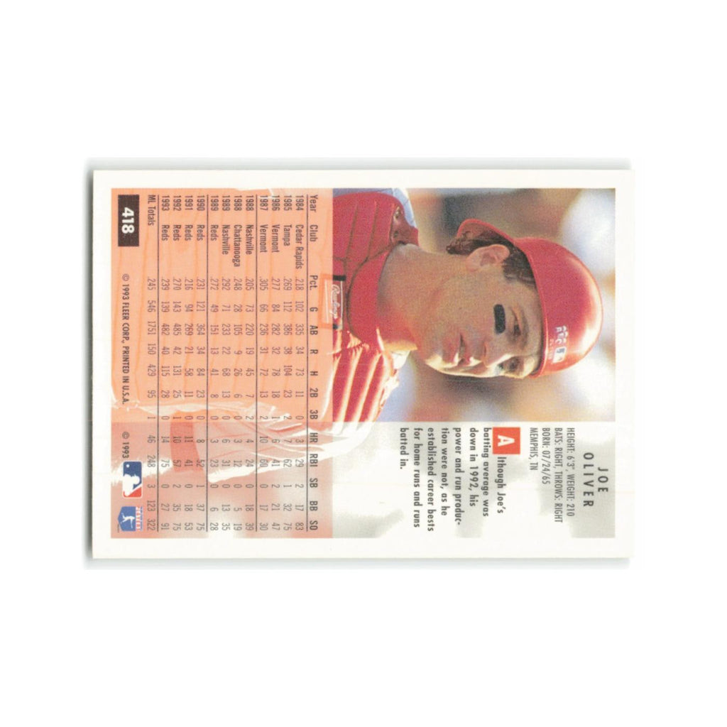 Joe Oliver 1994 Fleer #418 Cincinnati Reds Baseball Card NM