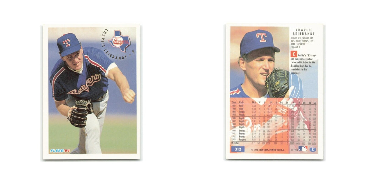 Charlie Leibrandt 1994 Fleer #312 Texas Rangers Baseball Card NM