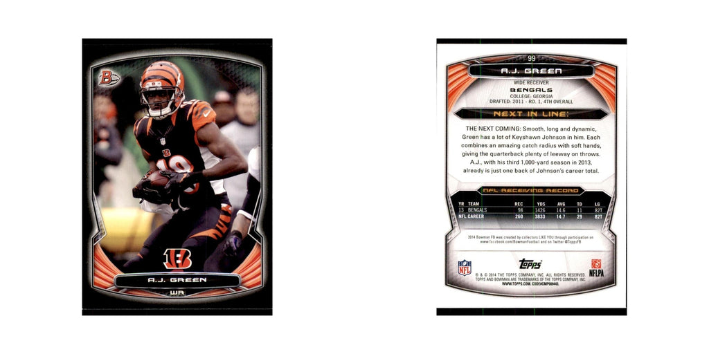 2014 Bowman A.J. Green Football Cards #99