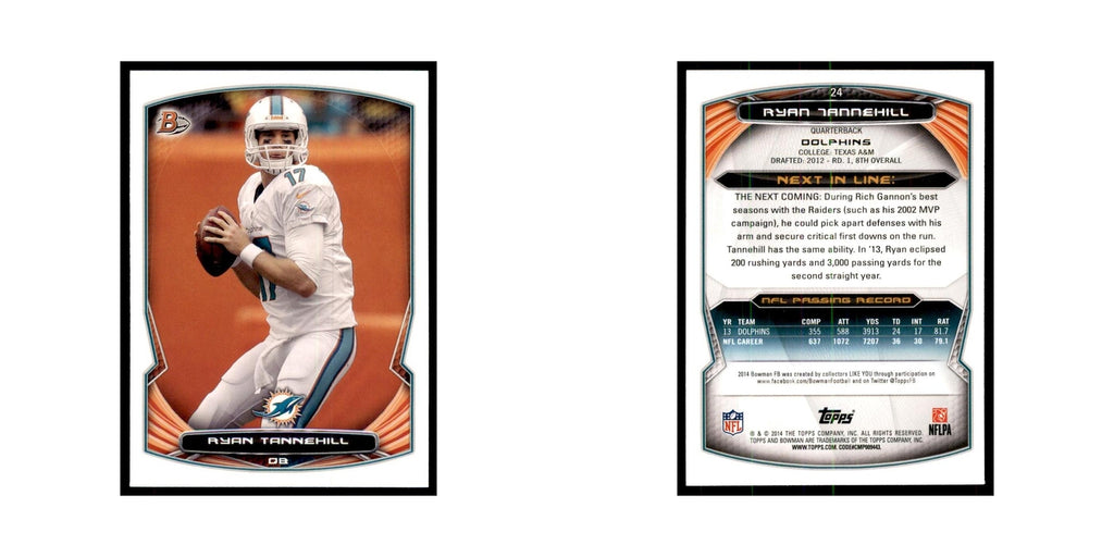 2014 Bowman Ryan Tannehill Football Cards #24