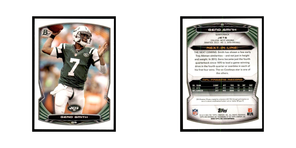 2014 Bowman Geno Smith Football Cards #86