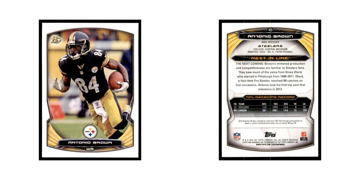 2014 Bowman Antonio Brown Football Cards #45