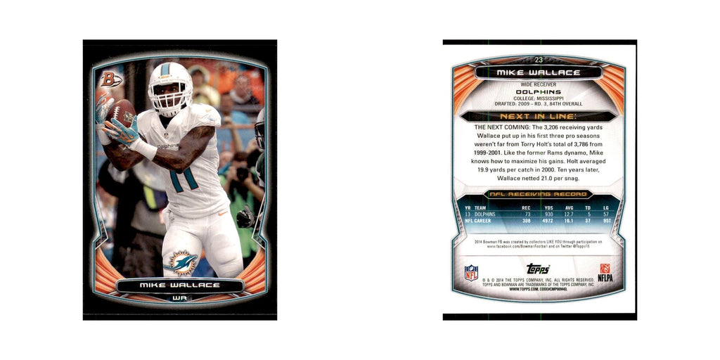 2014 Bowman Mike Wallace Football Cards #23
