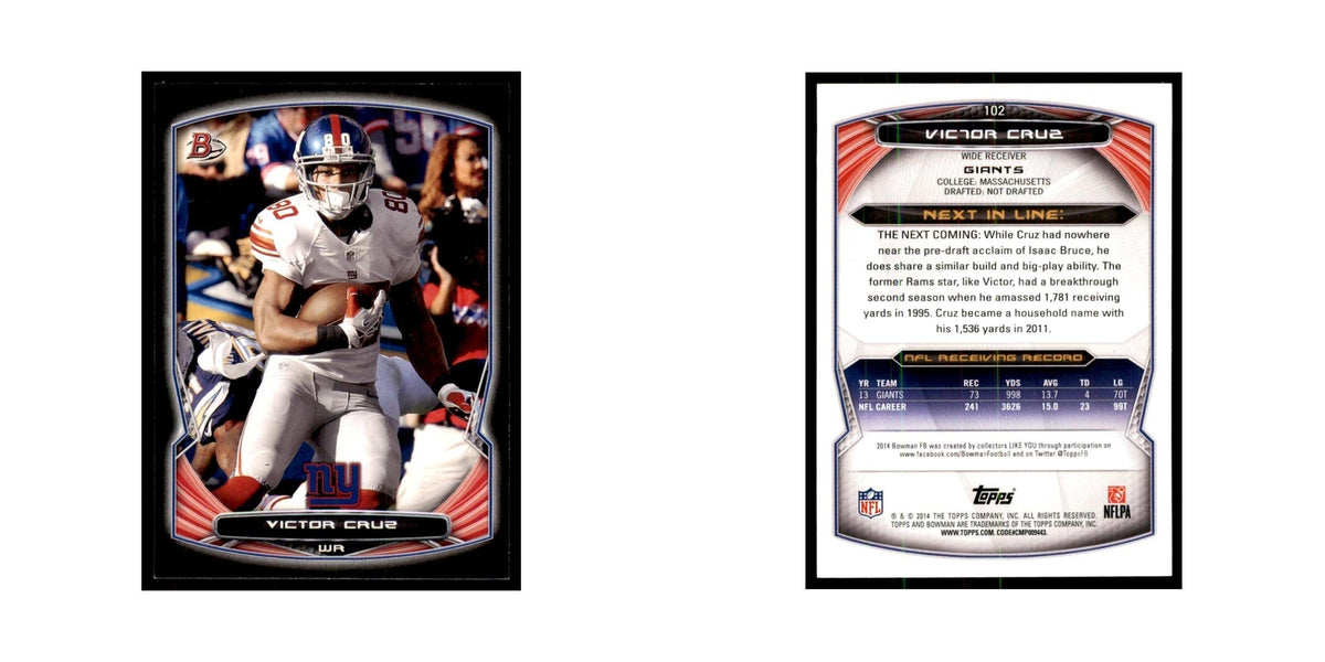 2014 Bowman Victor Cruz Football Cards #102
