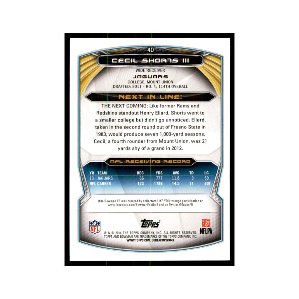 2014 Bowman Cecil Shorts Football Cards #40