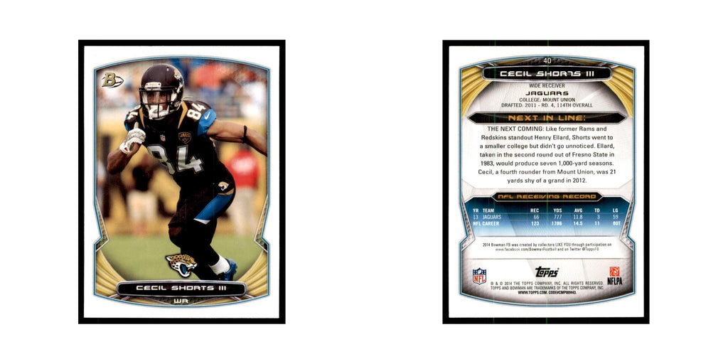 2014 Bowman Cecil Shorts Football Cards #40