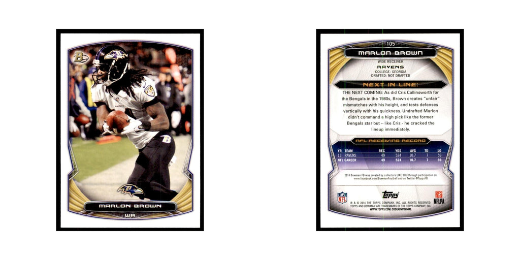 2014 Bowman Marlon Brown Football Cards #105