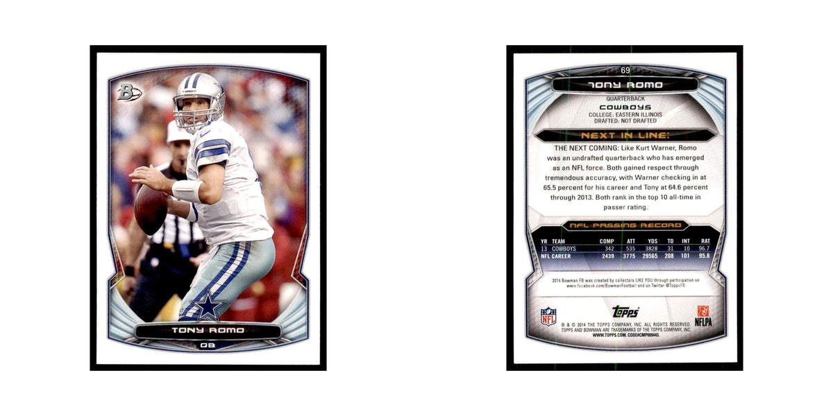2014 Bowman Tony Romo Football Cards #69