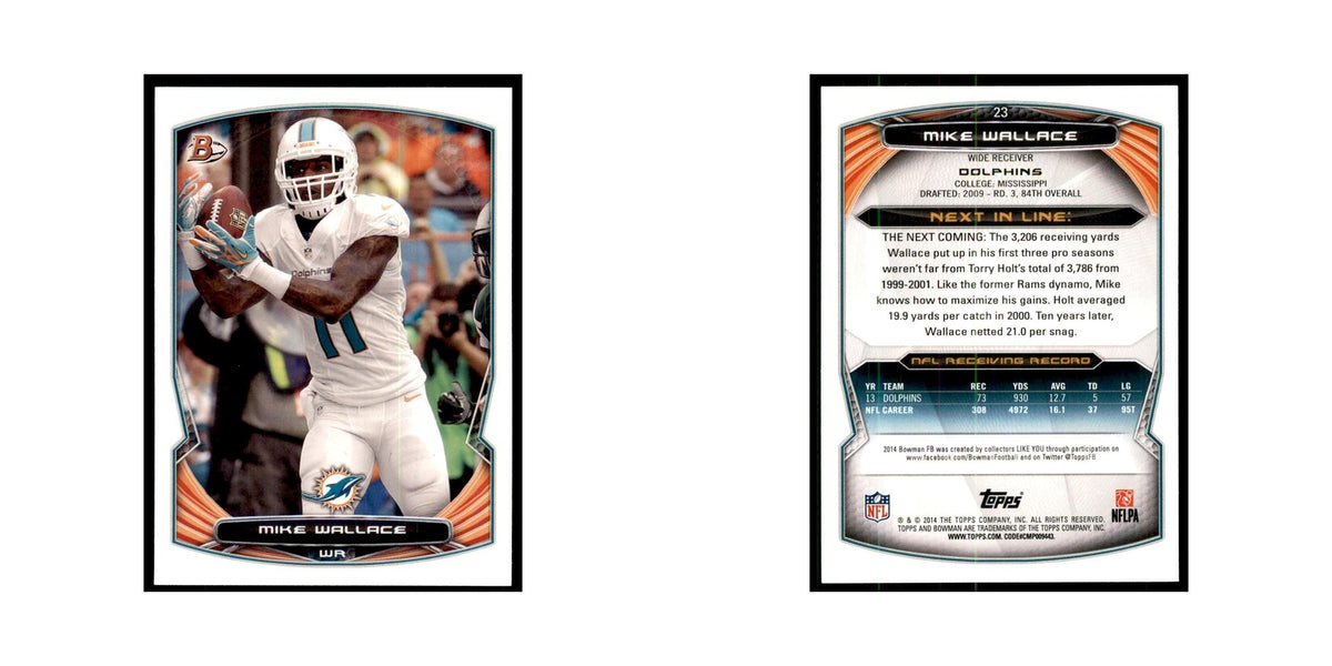 2014 Bowman Mike Wallace Football Cards #23