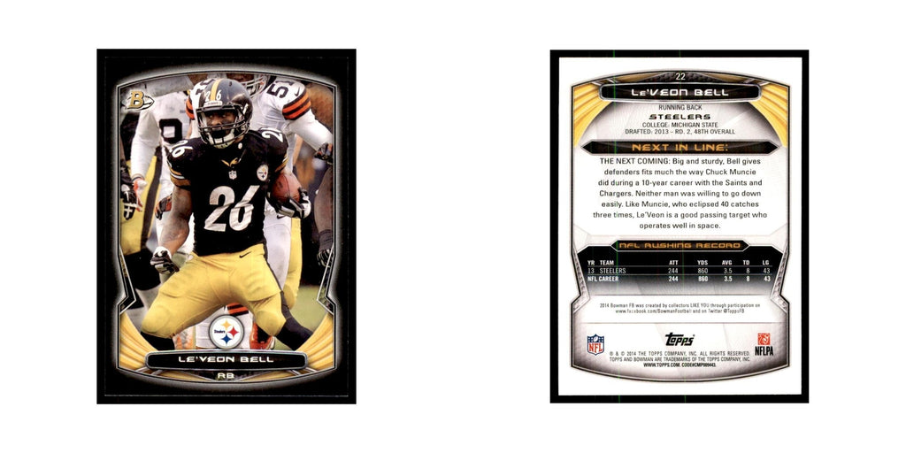 2014 Bowman Le'Veon Bell Football Cards #22