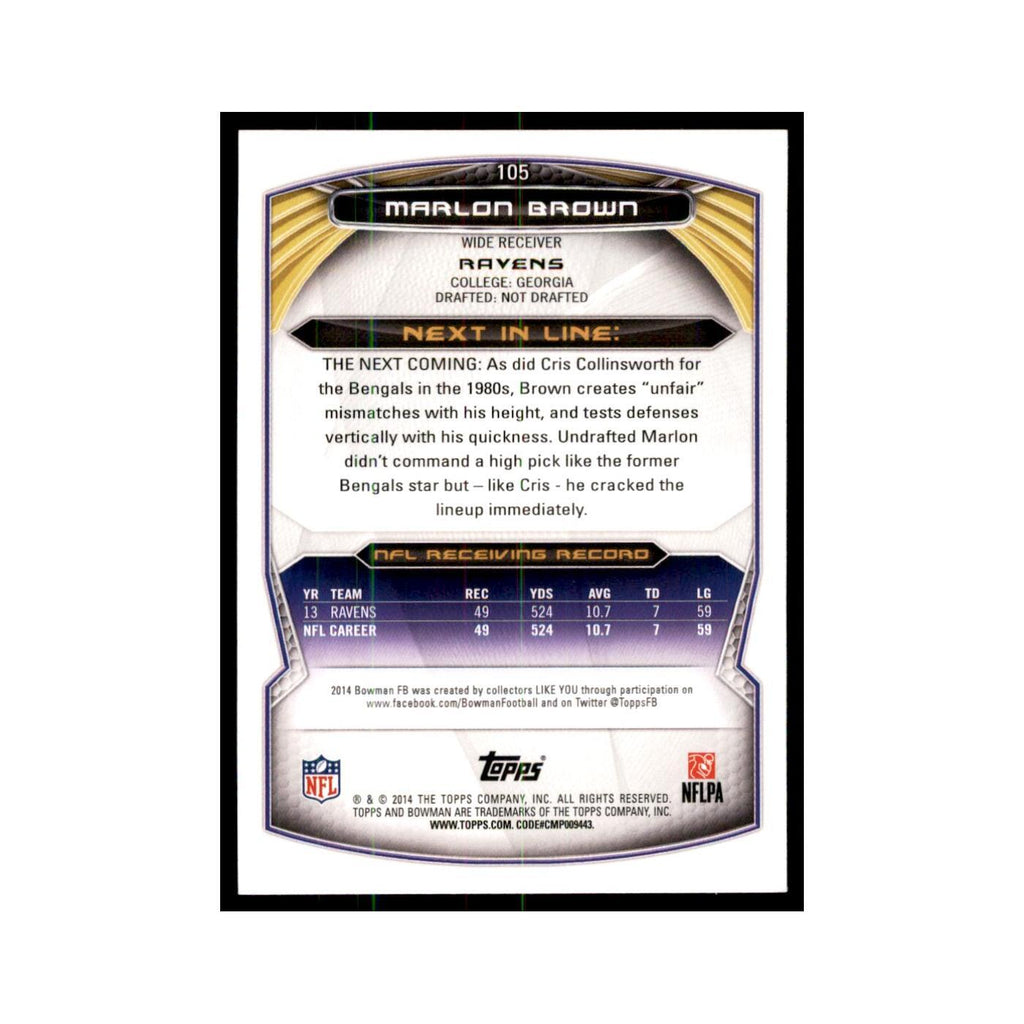 2014 Bowman Marlon Brown Football Cards #105