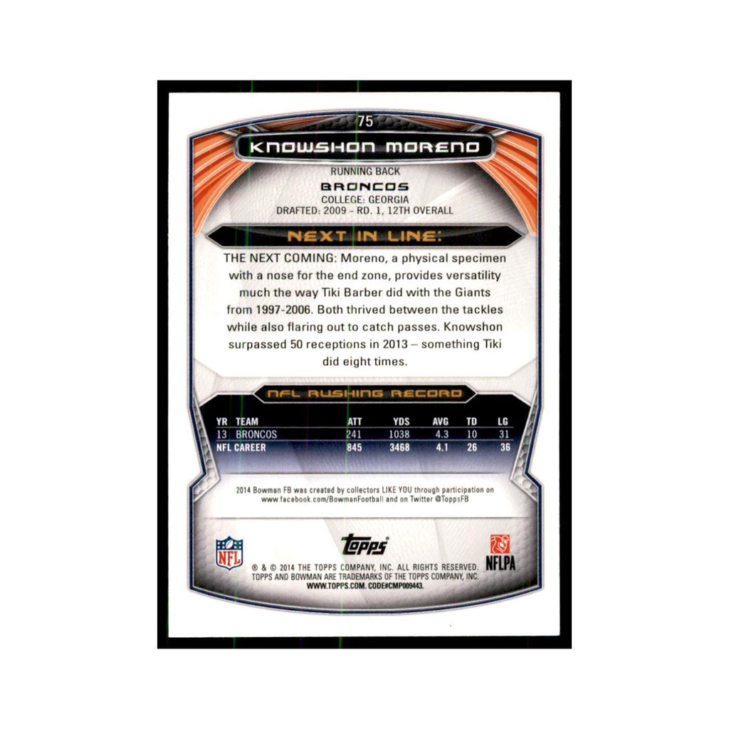 2014 Bowman Knowshon Moreno Football Cards #75
