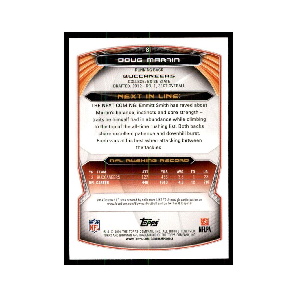 2014 Bowman Doug Martin Football Cards #81