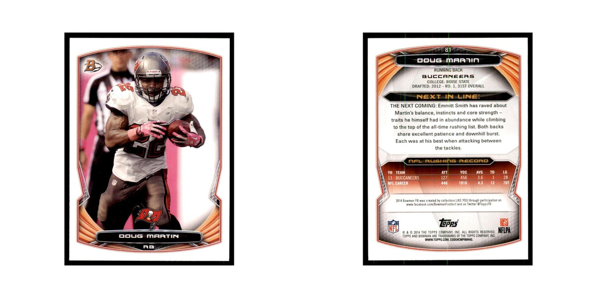 2014 Bowman Doug Martin Football Cards #81