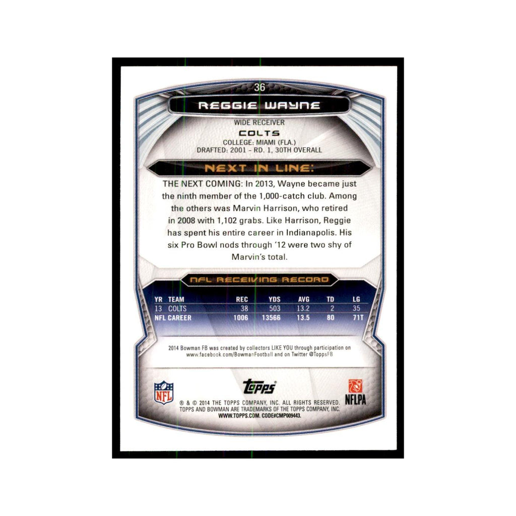 2014 Bowman Reggie Wayne Football Cards #36